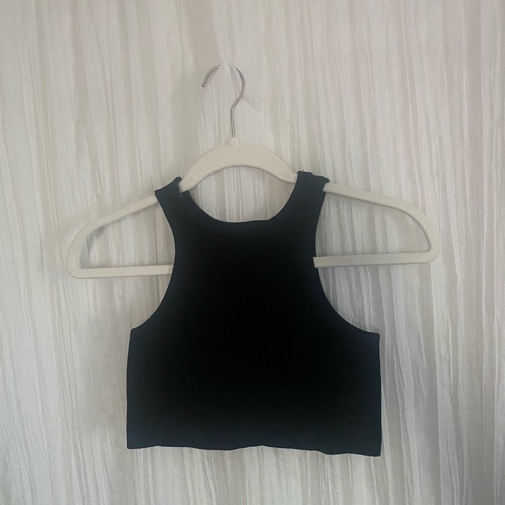 Urban Outfitters’ Black Ribbed Crop Top in Size Medium